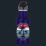 Bouteille D'eau Palmier Tropical Coucher de soleil Plage personnal<br><div class="desc">Belle bouteille d'eau tropicale de palmier customisée pour vos vacances en famille sur la plage. Personnalisez votre cadeau de conservation de l'île en ajoutant votre nom de famille mignon,  monogramme cadeau de bord de mer..</div>