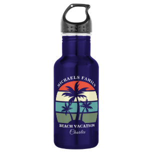 Bouteille D'eau Palmier Tropical Coucher de soleil Plage personnal