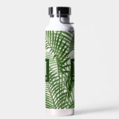 Bouteille D'eau Palmier vert tropical Monogramme (Gauche)
