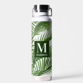 Bouteille D'eau Palmier vert tropical Monogramme (Arrière)