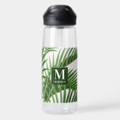 Bouteille D'eau Palmier vert tropical Monogramme (Arrière)