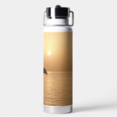 Bouteille D'eau Palmiers et coucher de soleil romantique (Arrière)