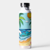 Bouteille D'eau Palmiers sur la Plage (Gauche)