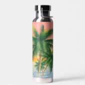 Bouteille D'eau Palmiers tropicaux et coucher de soleil (Gauche)