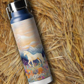 Bouteille D'eau Palomino Horse Aquarelle Fleur sauvage Filles Pré