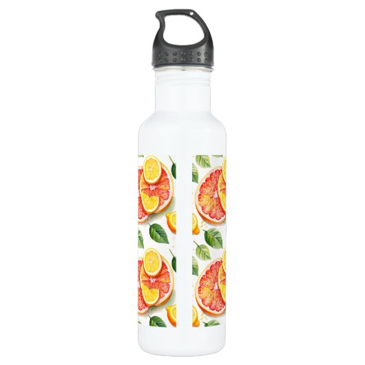 Bouteille D'eau Pamplemousse et citrons Aquarelle Citrus (Dos)