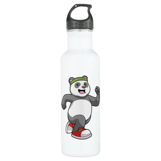 Bouteille D'eau Panda à courir avec bandeau (Devant)