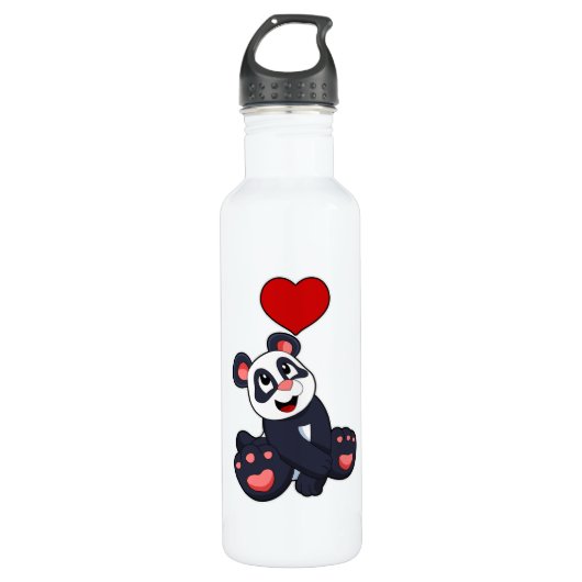 Bouteille D'eau Panda avec coeur (Devant)