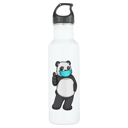Bouteille D'eau Panda avec masque visage (Devant)