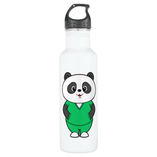 Bouteille D'eau Panda comme infirmière avec fumée (Devant)