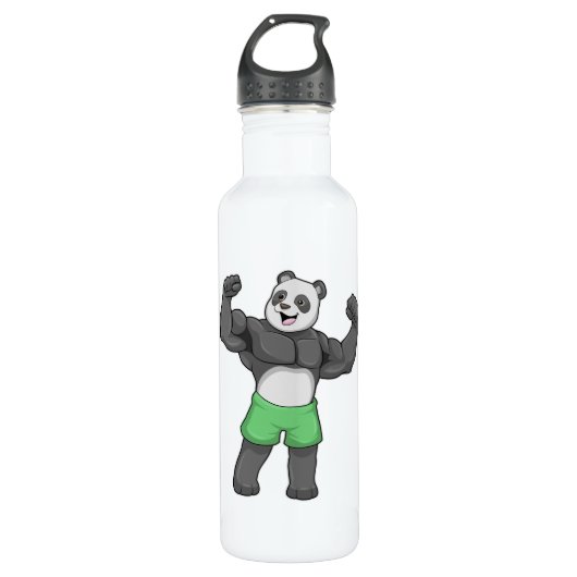 Bouteille D'eau Panda en Bodybuilder au Bodybuilding (Devant)