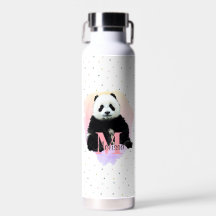 Panda Ours animal Monogramme Enfant rose