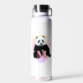 Bouteille D'eau Panda Ours animal Monogramme Enfant rose (Arrière)