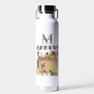 Bouteille D'eau Panier à fleurs de l'agriculteur Cuisine Monogramm