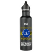 Bouteille D'eau Panneau Bleu Travailleur de construction Bodybuild (Gauche)