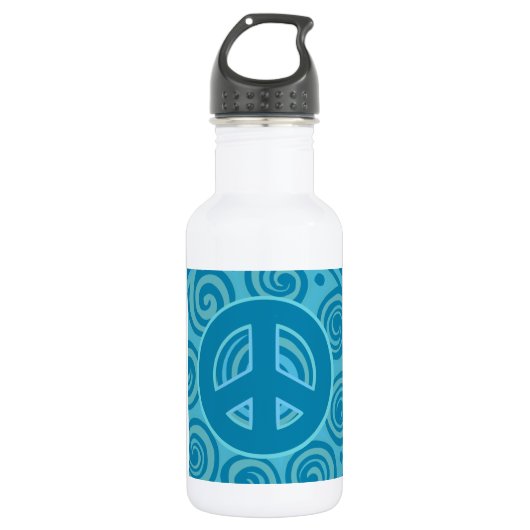 Bouteille D'eau Panneau de paix bleu (Devant)