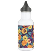 Bouteille D'eau Pansies sur violet de prune (Gauche)