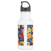 Bouteille D'eau Pansies sur violet de prune (Dos)