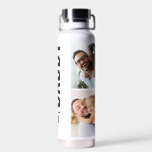 Bouteille D'eau Papa établi | Collage photo de la date personnalis (Arrière)