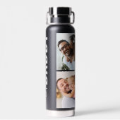 Bouteille D'eau Papa établi | Custom Date 4 Photo Papa Cadeau (Arrière)