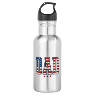 Bouteille D'eau Papa patriote Drapeau américain Design vectoriel v