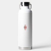 Bouteille D'eau papier peint design d'intérieur fleurs rouges, dos (Avant)