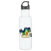 Bouteille D'eau Papillon à la lecture avec livre (Devant)