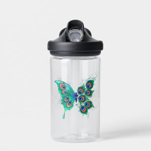 Bouteille D'eau Papillon aux plumes de paon vert
