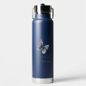 Bouteille D'eau Papillon crème bleu blanc (Salle de sport)