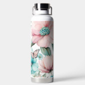 Bouteille D'eau Papillon et fleurs (Plage)