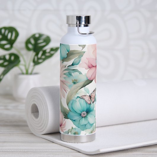 Bouteille D'eau Papillon et fleurs (Yoga)