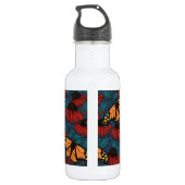 Bouteille D'eau Papillon monarque sur des fleurs rouges (Dos)