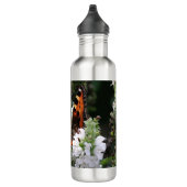Bouteille D'eau Papillon orange et fleurs blanches (Droite)