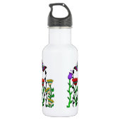 Bouteille D'eau Papillon personnalisé et fleurs joli art (Dos)