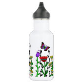 Bouteille D'eau Papillon personnalisé et fleurs joli art (Droite)