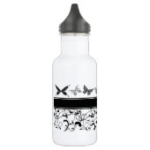 Bouteille D'eau Papillon Victorian Flourian noir blanc (Gauche)