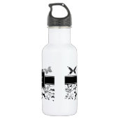 Bouteille D'eau Papillon Victorian Flourian noir blanc (Dos)