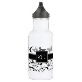 Bouteille D'eau Papillon Victorian Flourian noir blanc (Droite)