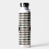 Bouteille D'eau Papillons neutres modernes Monogramme Motif de jar (Gauche)