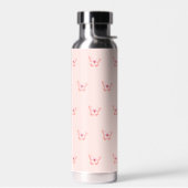 Bouteille D'eau Papillons pêche nom or rose (Gauche)