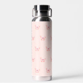 Bouteille D'eau Papillons pêche nom or rose (Arrière)