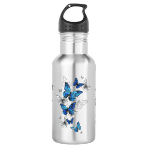 Bouteille D'eau Papillons volants bleus Morpho