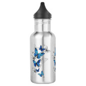Bouteille D'eau Papillons volants bleus Morpho (Gauche)