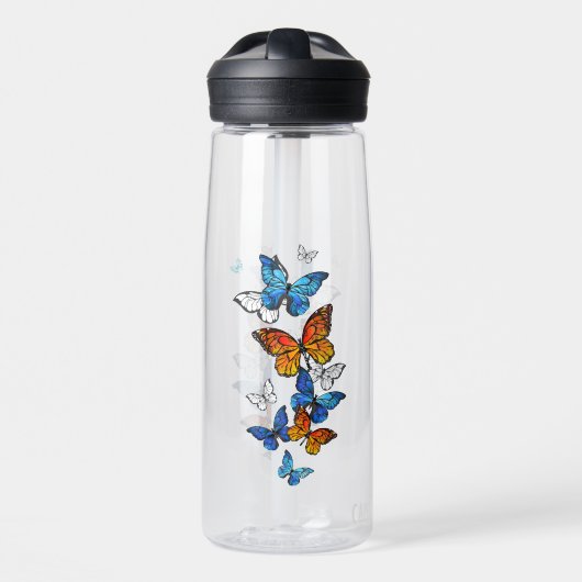 Bouteille D'eau Papillons volants Morpho et Monarch (Avant)