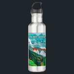 Bouteille D'eau Parc national des Great Smoky Mountains Vintage<br><div class="desc">Grande Smoky Mountains oeuvre vectorielle dans un design de style fenêtre. Le parc comprend des forêts luxuriantes et une abondance de fleurs sauvages qui fleurissent toute l'année.</div>