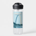 Bouteille D'eau Parc national Gateway Arch Vintage<br><div class="desc">Architecture vectorielle Gateway Arch. Le parc est situé à St. Louis,  Missouri,  près du point de départ de l'expédition Lewis and Clark.</div>