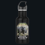 Bouteille D'eau Parc national Kruger Afrique du Sud Rhino Aquarell<br><div class="desc">Aquarelle du parc national Kruger. La forte densité d'animaux sauvages du parc comprend les Big 5 : lions,  léopards,  rhinocéros,  éléphants et buffles.</div>