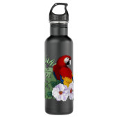 Bouteille D'eau Parrot floral rouge Macaw Tropical Bird (Devant)