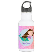 Bouteille D'eau Parties scintillant arc-en-ciel mignonne sirène pe (Devant)