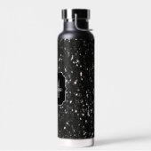 Bouteille D'eau Parties scintillant brillante noire et blanche Mon (Gauche)